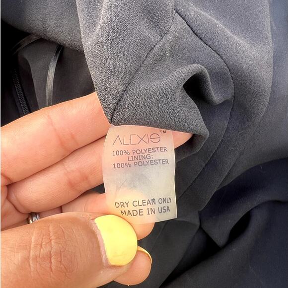 Alexis | Simona Strapless Satin A-Line Cutout Dress Black White Size XS - Picture 9 of 11